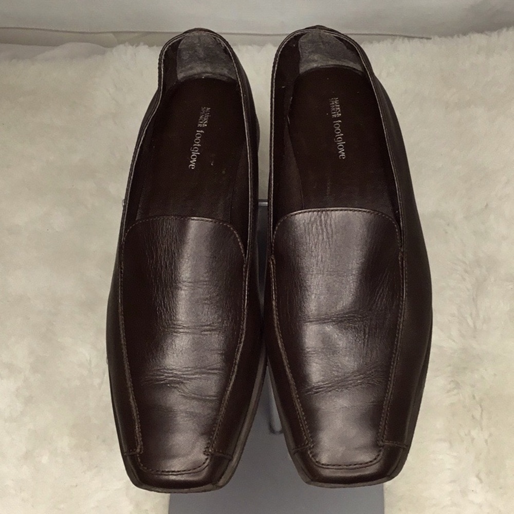 Men’s Mark and Spencer Footglove Brown slip on Leather Shoes size 7